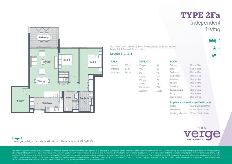 Premium north-facing apartment with study