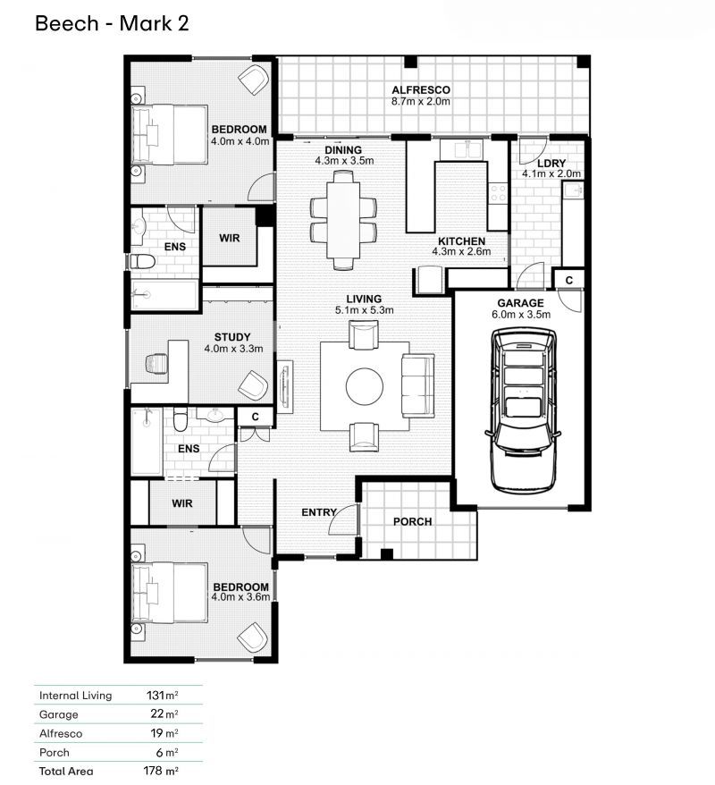 Corner Position, Sunny Spaces and a Flexible Study