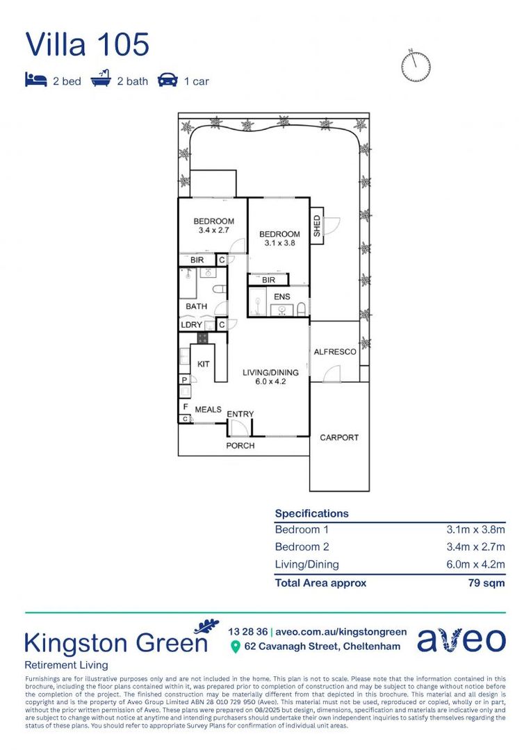 Spacious 2-bedroom 2-bathroom villa