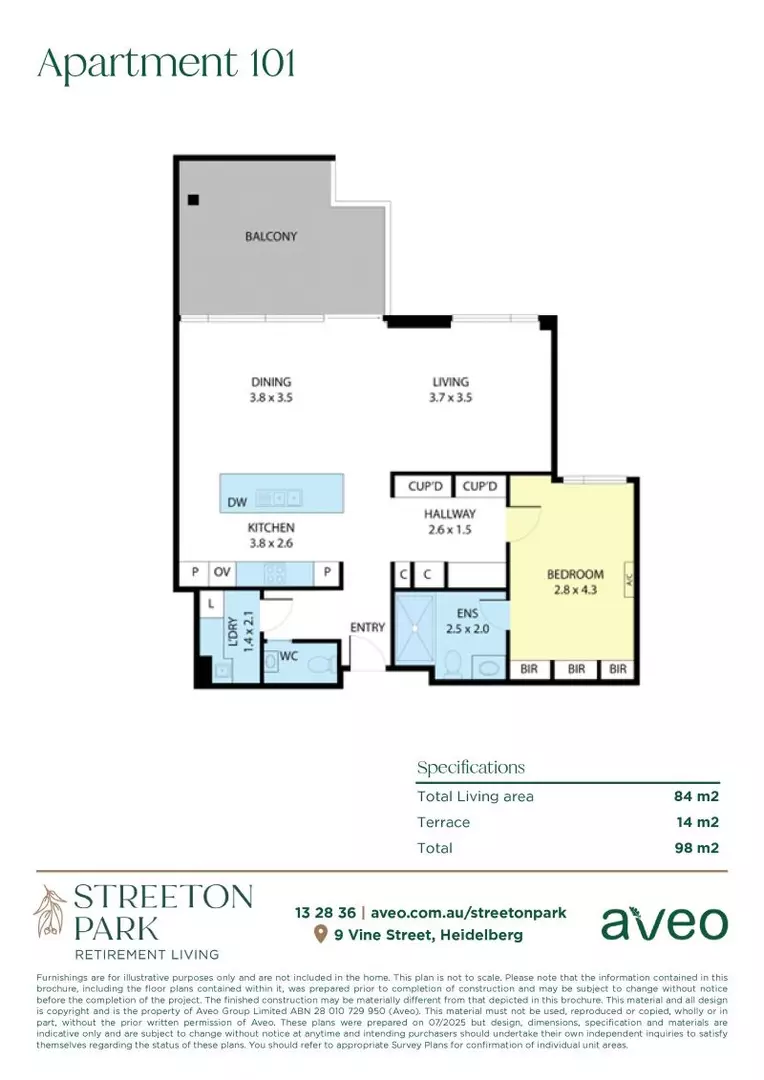 Spacious one-bedroom with tranquil courtyard garden views