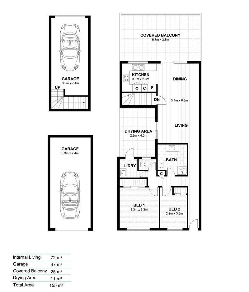 Light-Filled Villa with Atrium, Balcony and Garage
