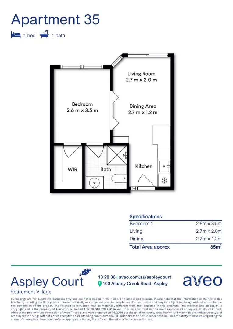 One bedroom apartment with services - Under refurbishment
