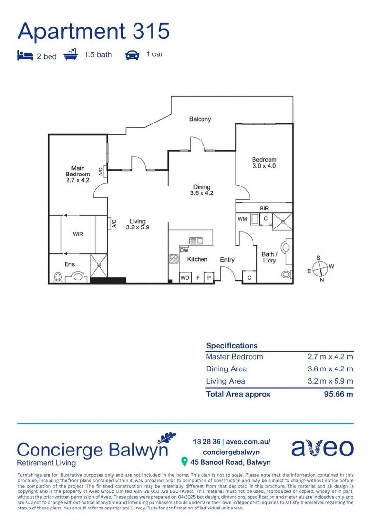 Stunning extra‑large two‑bedroom apartment