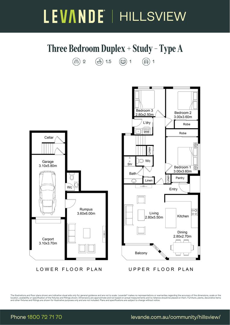 Three Bedroom + Study | Duplex 208