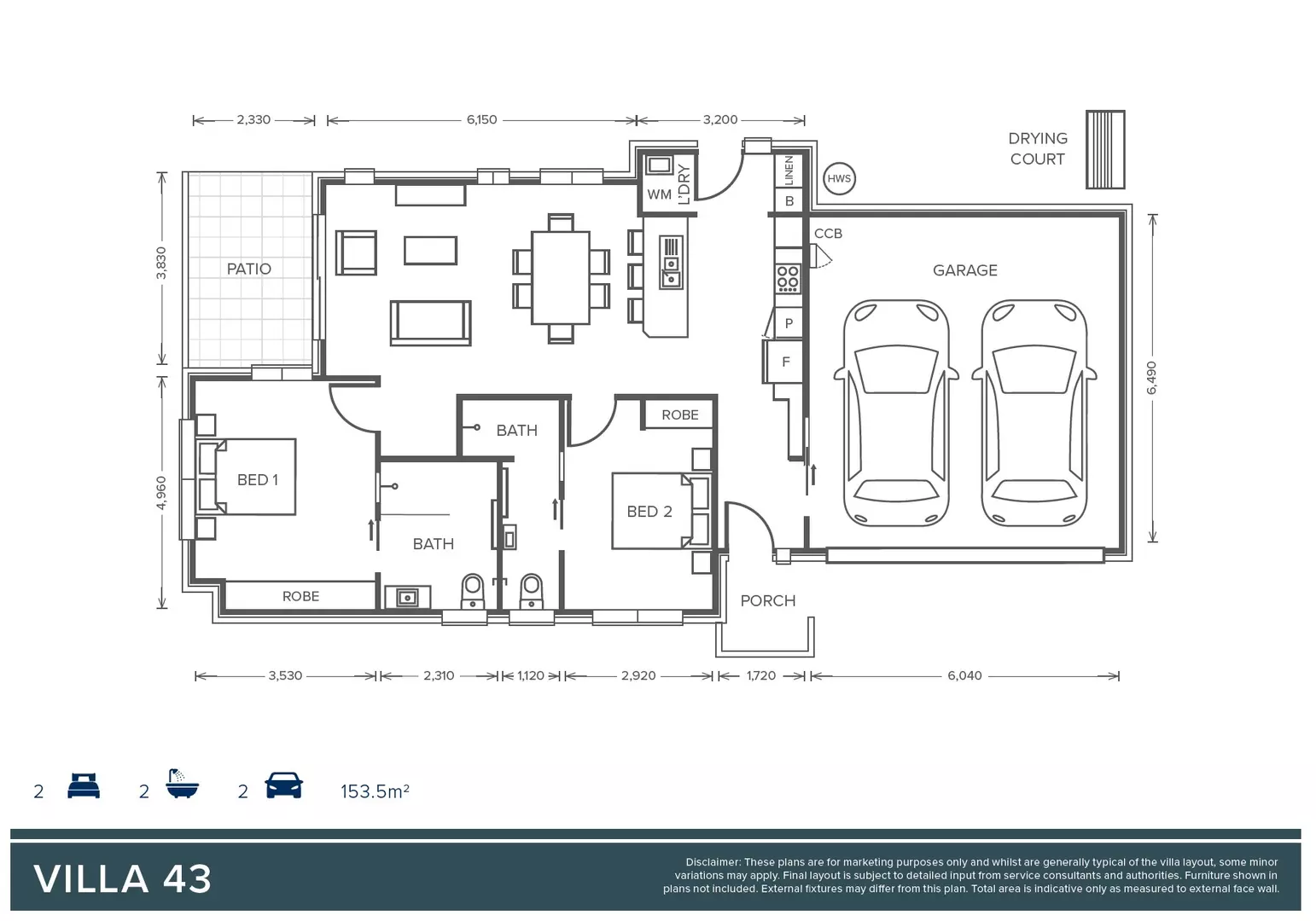 2 Bedroom + 2 Bathroom - Oak Tree Retirement Village Coffs Harbour