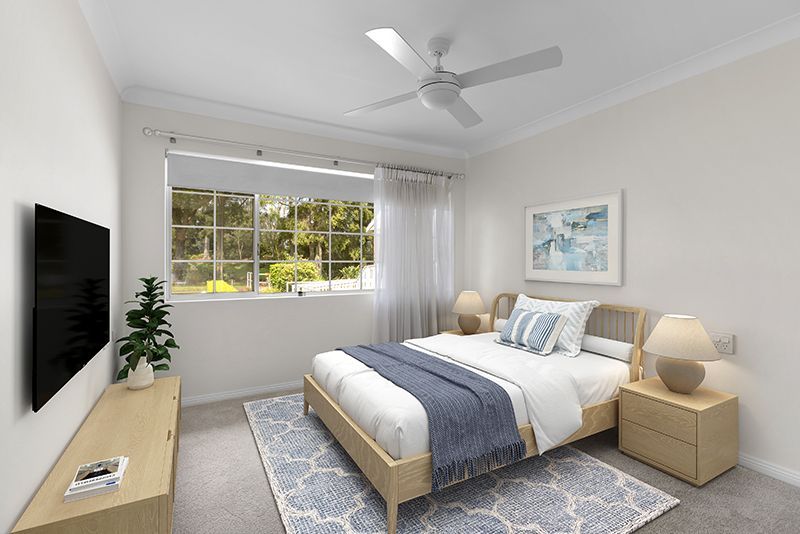 This elegant north east facing two bedroom unit offers refined living in a peaceful, private setting.