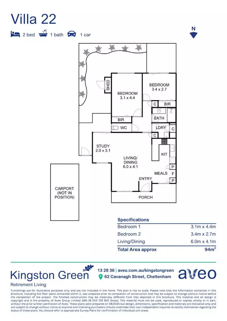 Spacious 2 bedroom villa, nestled amongst a beautiful garden setting