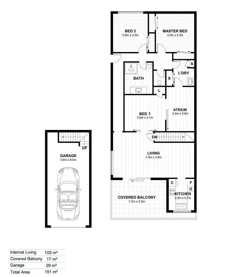 Sun-Filled Three-Bedroom Villa with Balcony and Private Garage