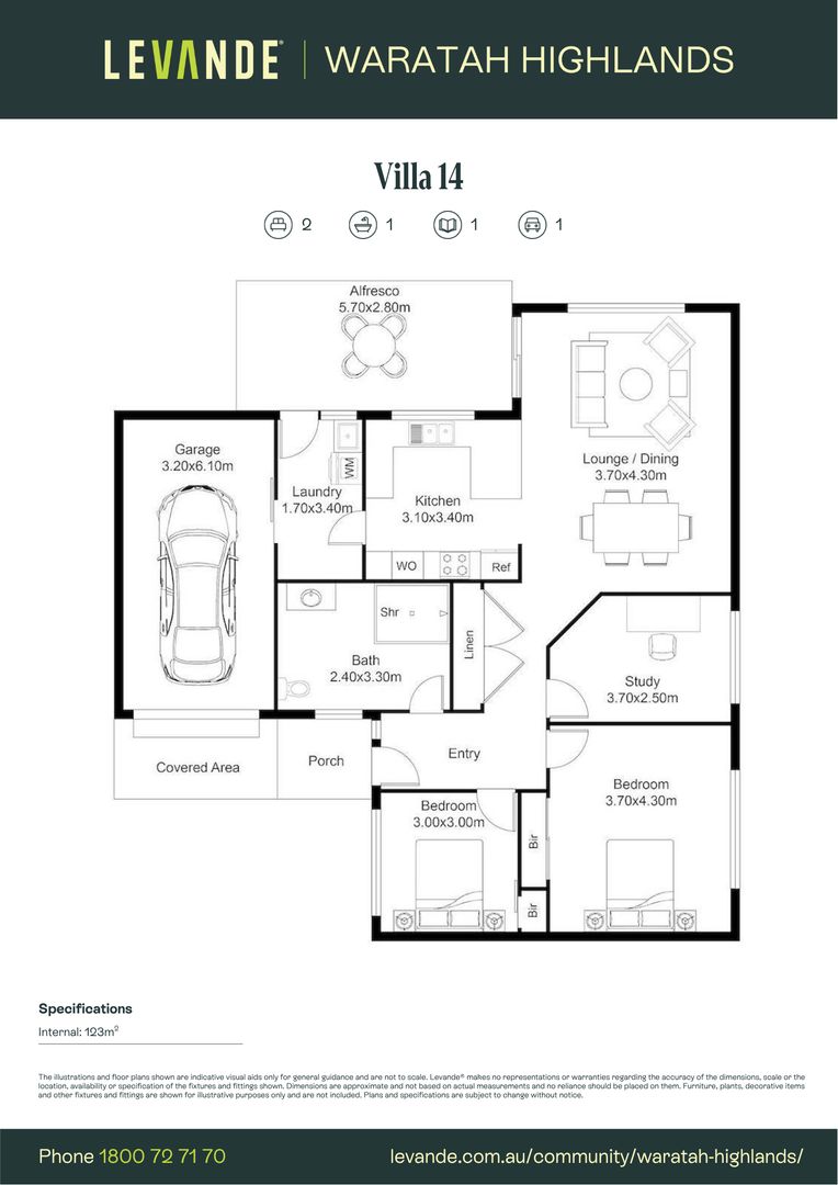 Two Bedroom + Study | Villa 14