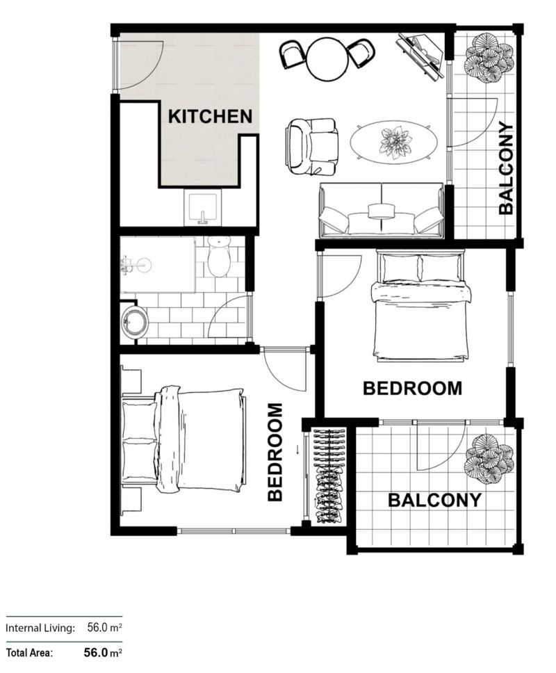 Refurbished Apartment with Leafy Balcony Retreat