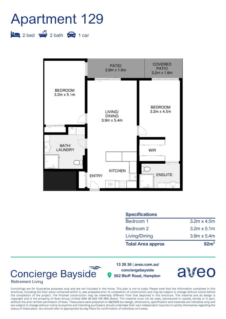 Large 2-bedroom, 2-bathroom ground-floor apartment