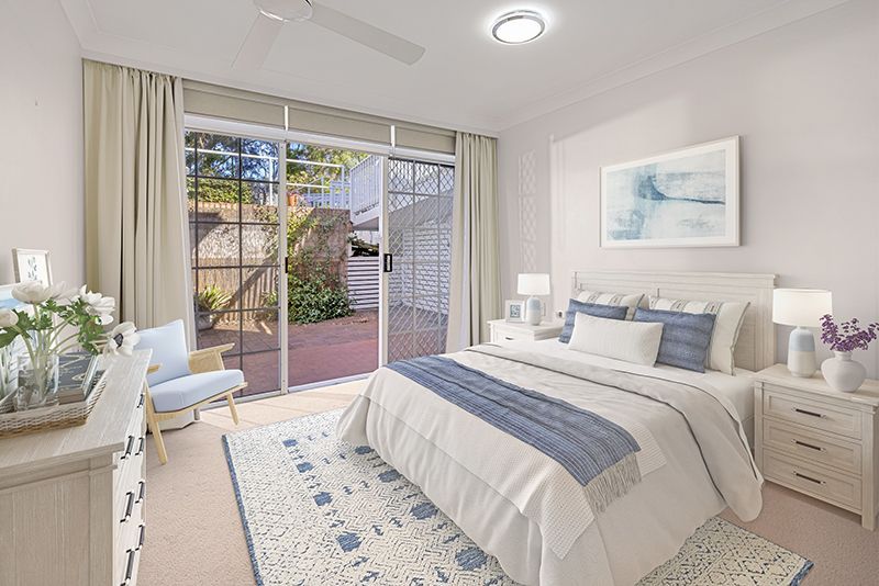 Centrally located, impeccably presented ground floor unit with large rear sunny garden courtyard.