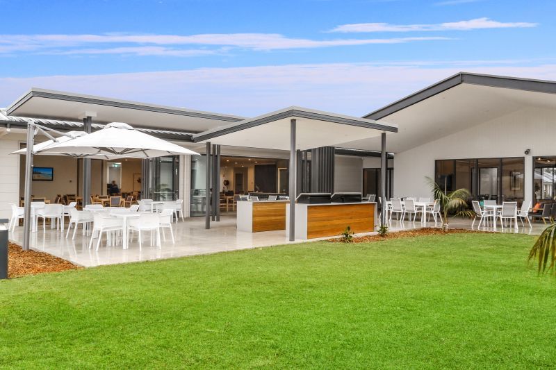 Modern villa with water views