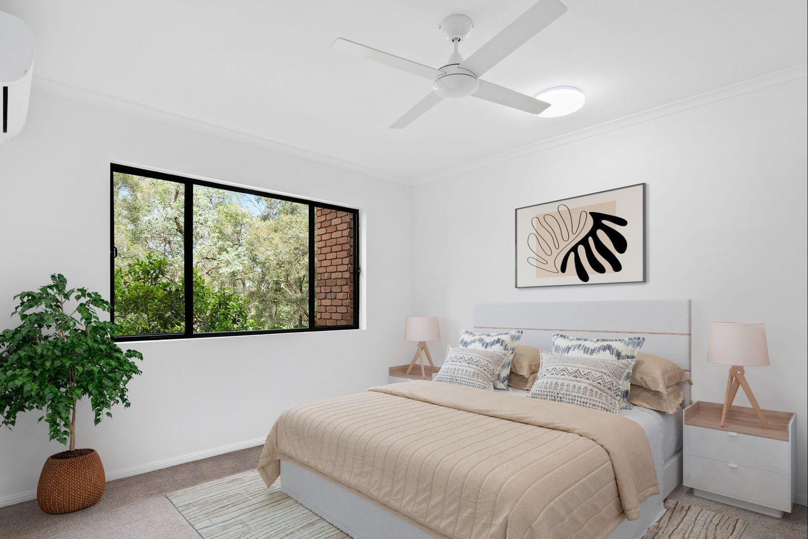Charming three-bedroom lower ground apartment surrounded by lush greenery