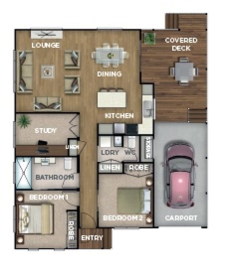 Two bedroom plus Study!