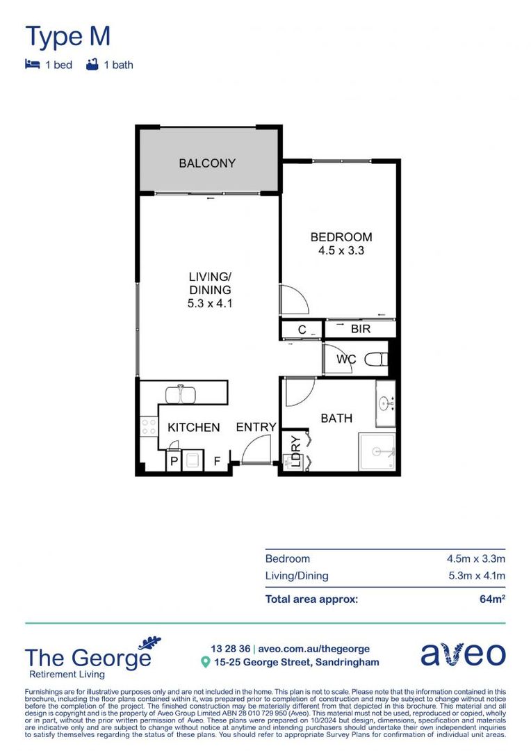 Bright & spacious one-bedroom apartment with gum tree & playing fields view