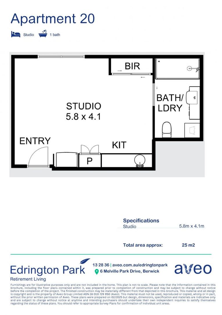 Beautifully presented studio apartment