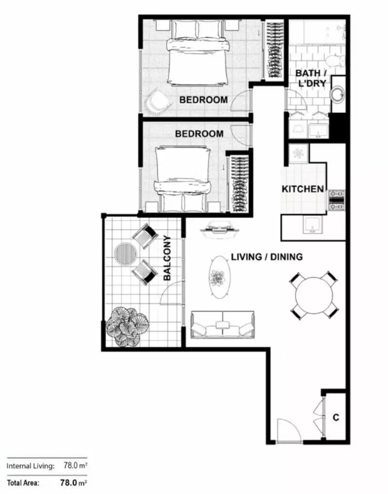 Stylish North-Facing Haven with Private Leafy Balcony