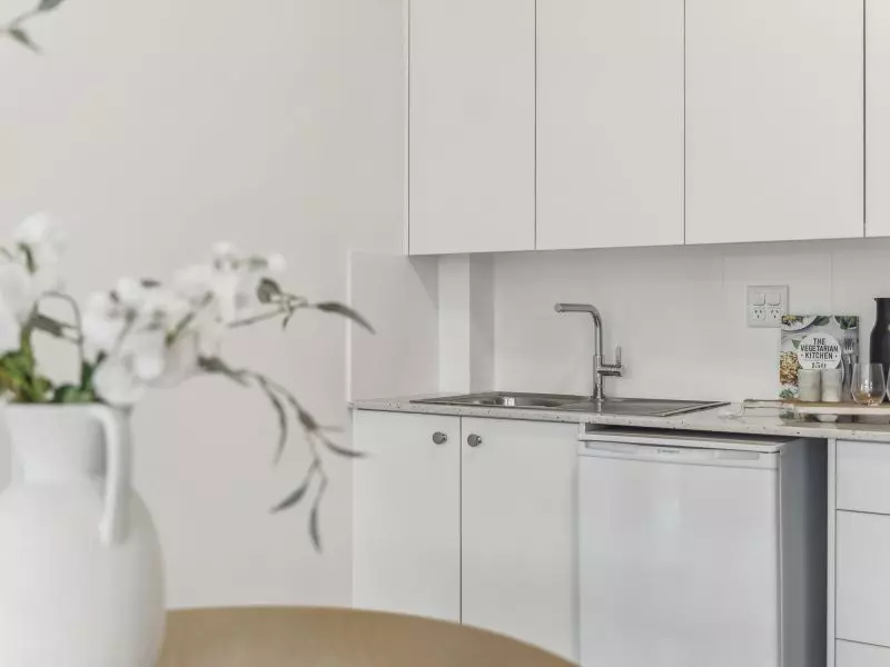 Light-filled apartment with a verdant view