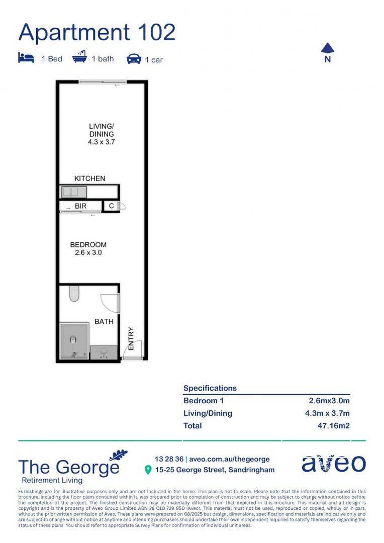 One-bedroom apartment on the ground floor