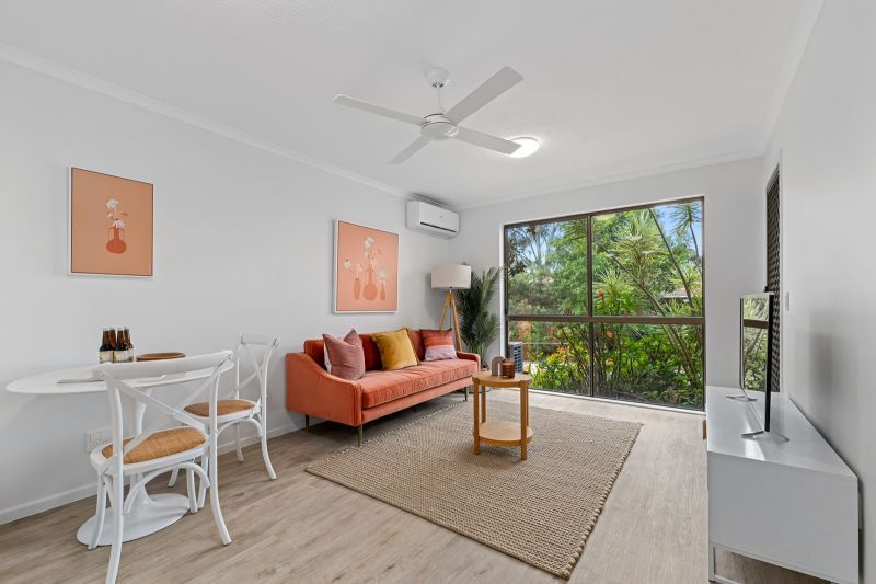 Charming one-bedroom plus study apartment surrounded by lush greenery
