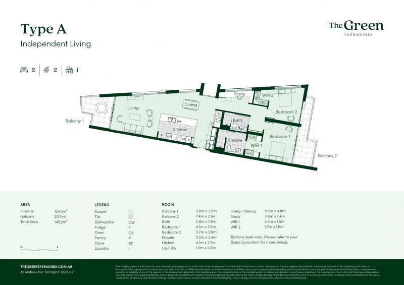 Experience premium living in this two-bedroom apartment with private garden views