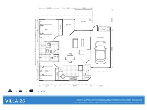 *REGISTER YOUR INTEREST* Villa 26 | 2 bed + 2 Bath + Study - Oak Tree Retirement Village Cairns