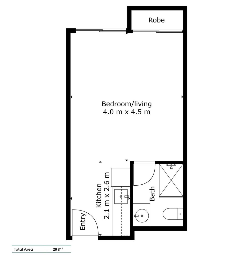 Renovated Studio with Private Garden Courtyard and Modern Finishes