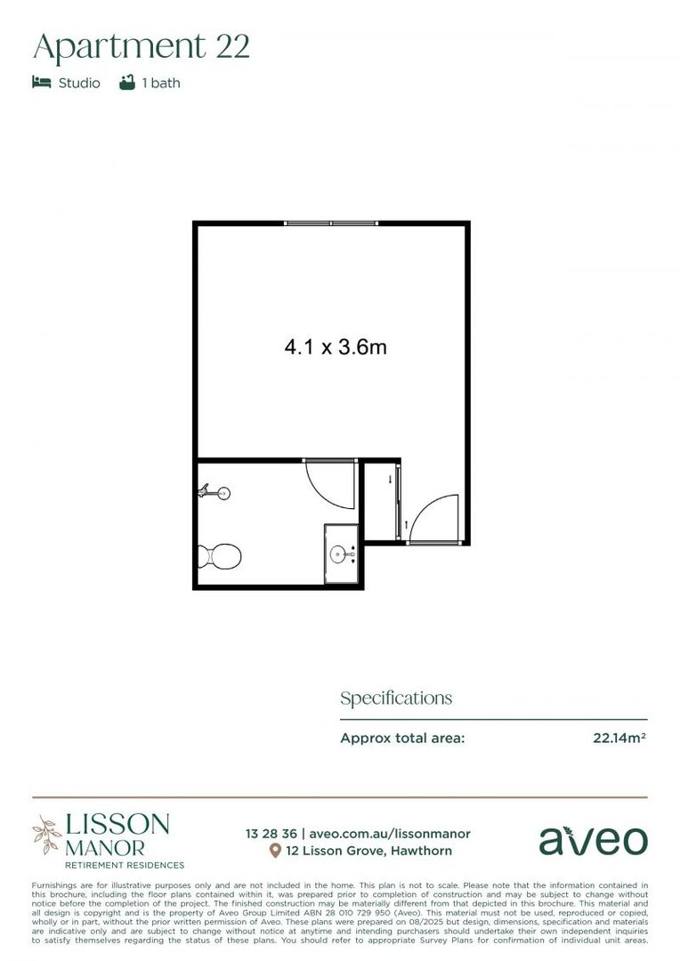 Affordable studio apartment with services