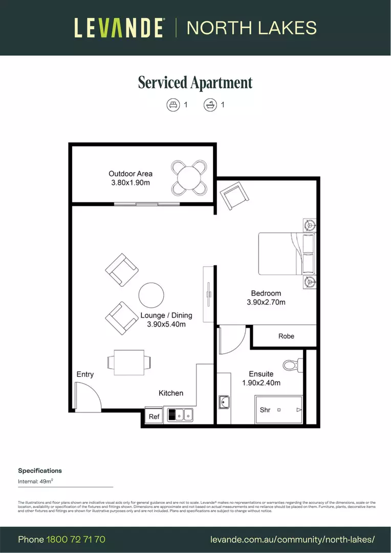 One Bedroom | Serviced Apartment 418