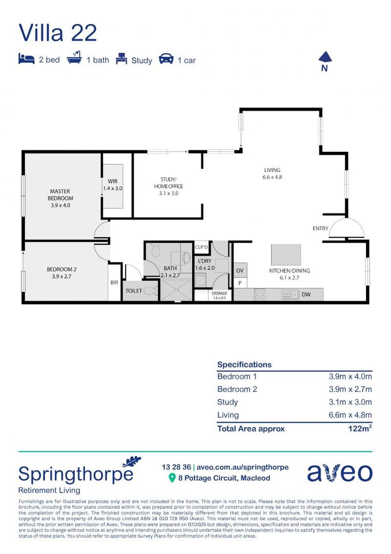 Fully renovated two-bedroom with views to Harry Pottage reserve