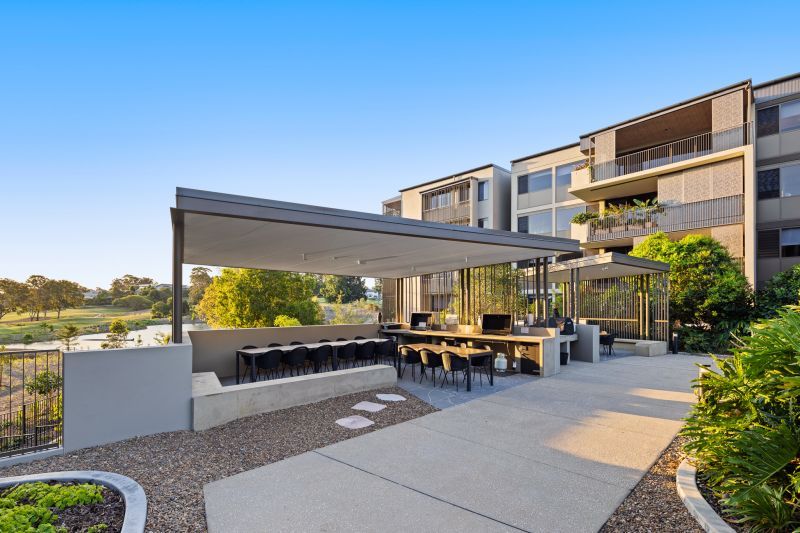 Enjoy a large balcony overlooking the village gardens