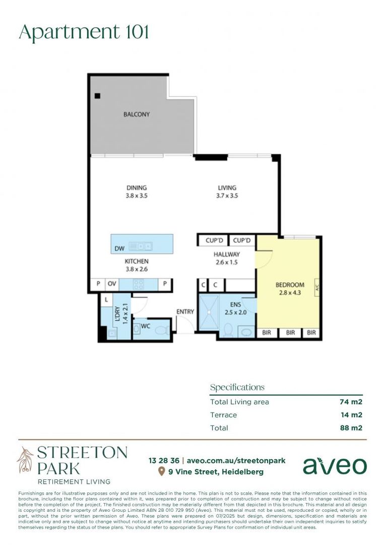 Spacious one-bedroom with tranquil courtyard garden views