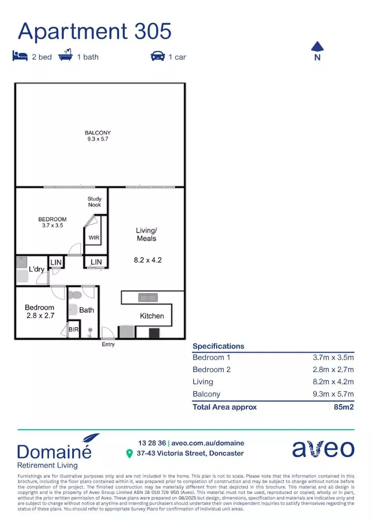 Two-bedroom apartment with breathtaking views