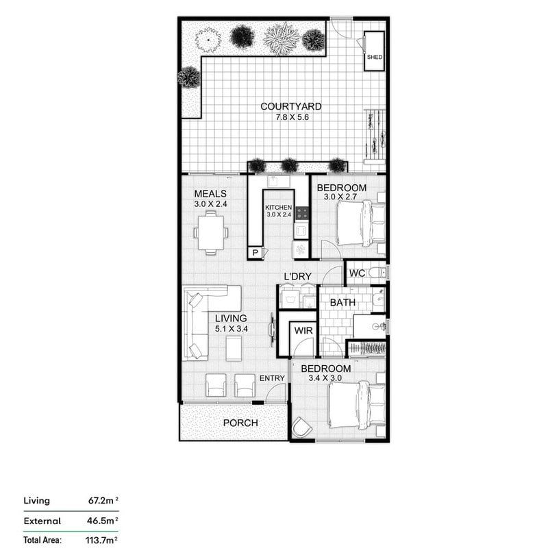 Charming, Updated Home with Sunny Courtyard