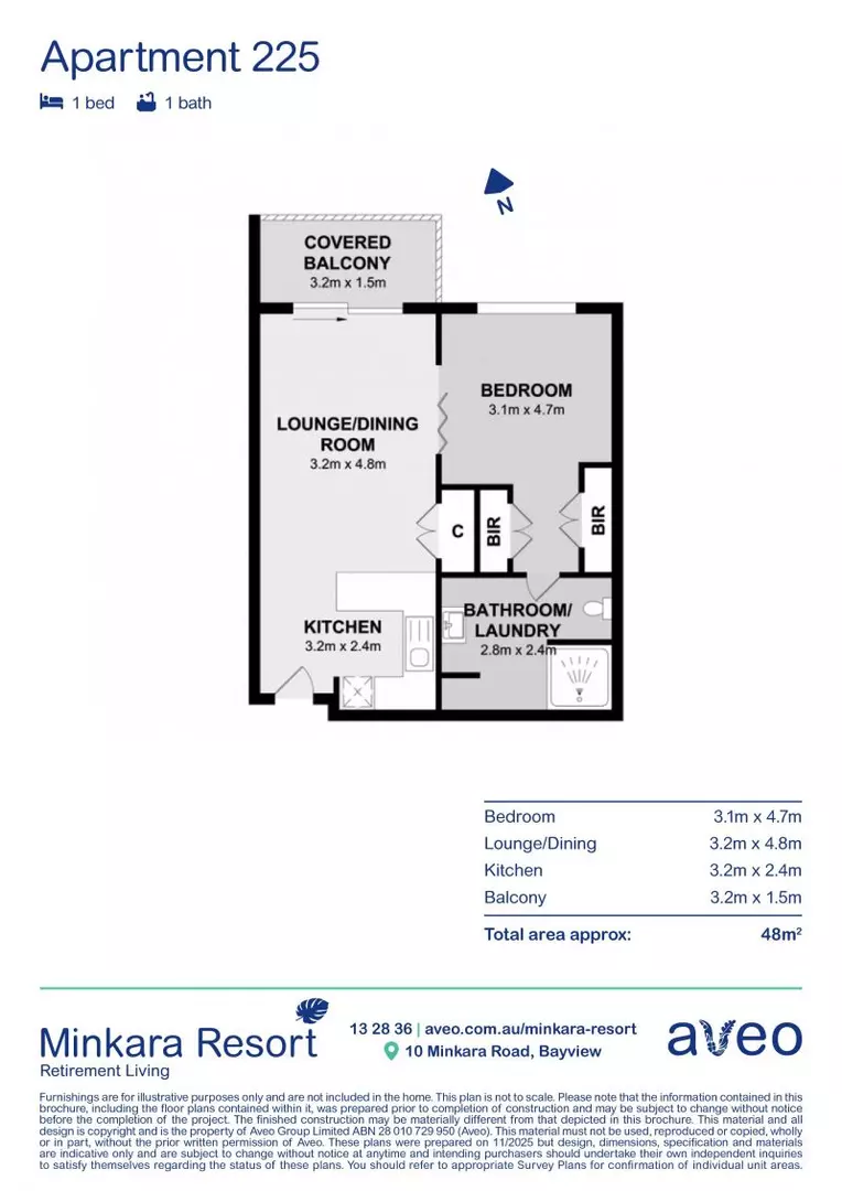 Private and serene one-bedroom serviced apartment