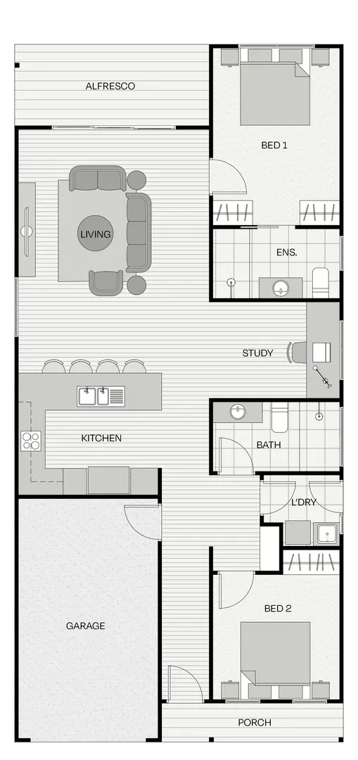 Live, work and relax in The Rowe with two bedrooms and a spacious study - Lot 12.