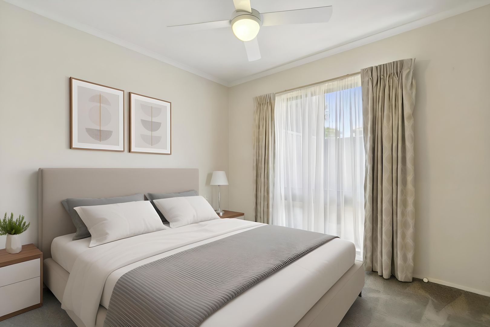 Free-standing two-bedroom villa with a study in a quiet court