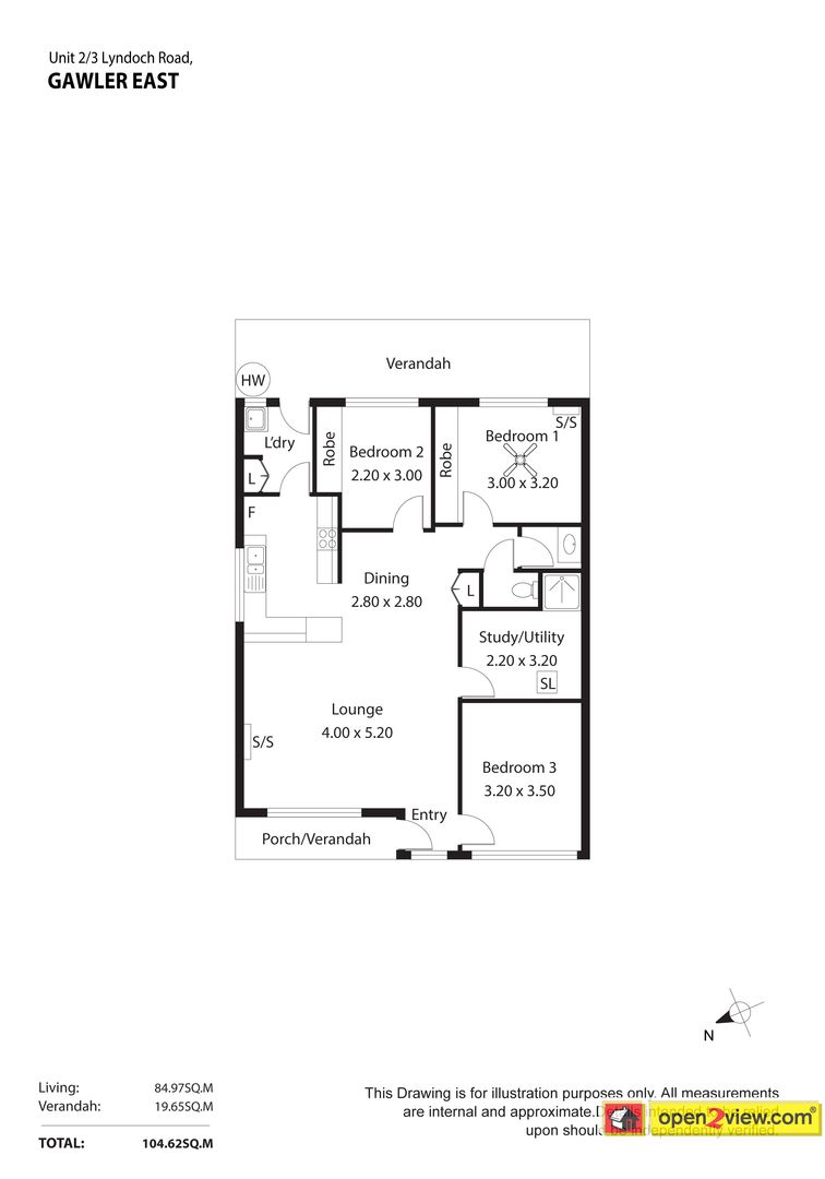 Three Bedroom Plus Study 100m From The Main Street