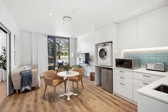 A ground-floor apartment featuring large terrace for easy access for visitors and parking.