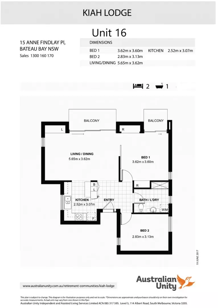 Spacious ground floor two-bedroom unit