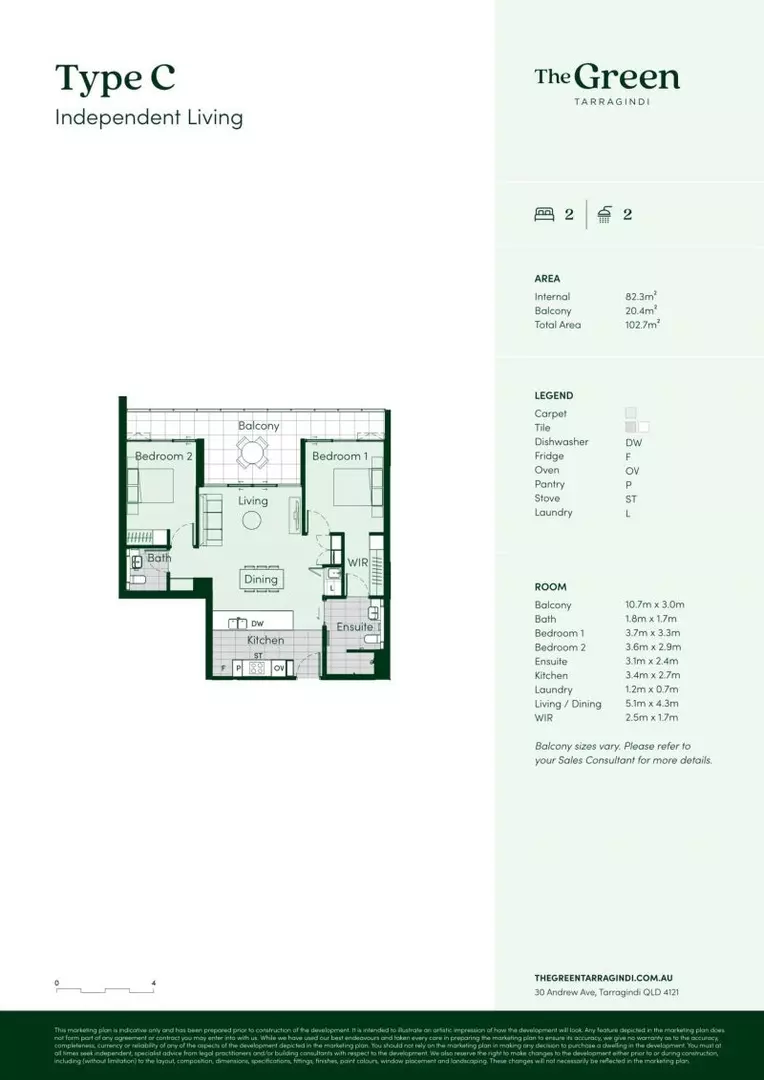 North-facing, ground-floor apartment with direct courtyard access and garden views
