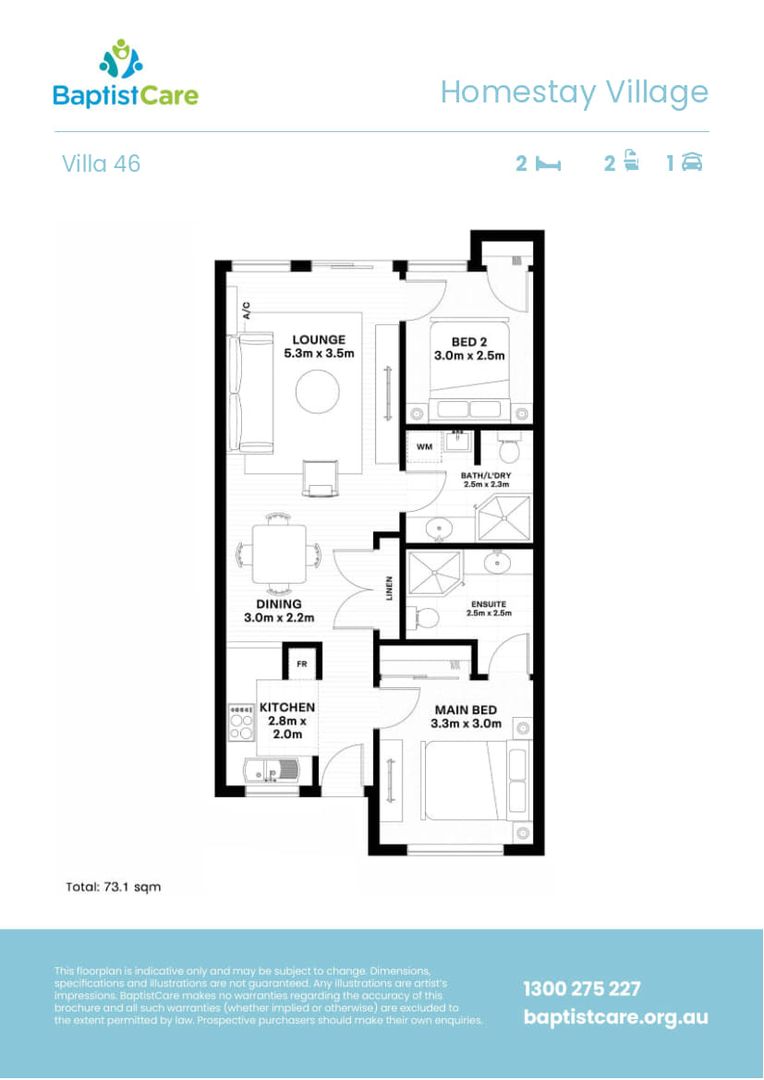 Well-appointed villa nearby to amenities