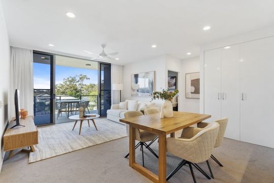 Stylish open-plan apartment with city views and natural light