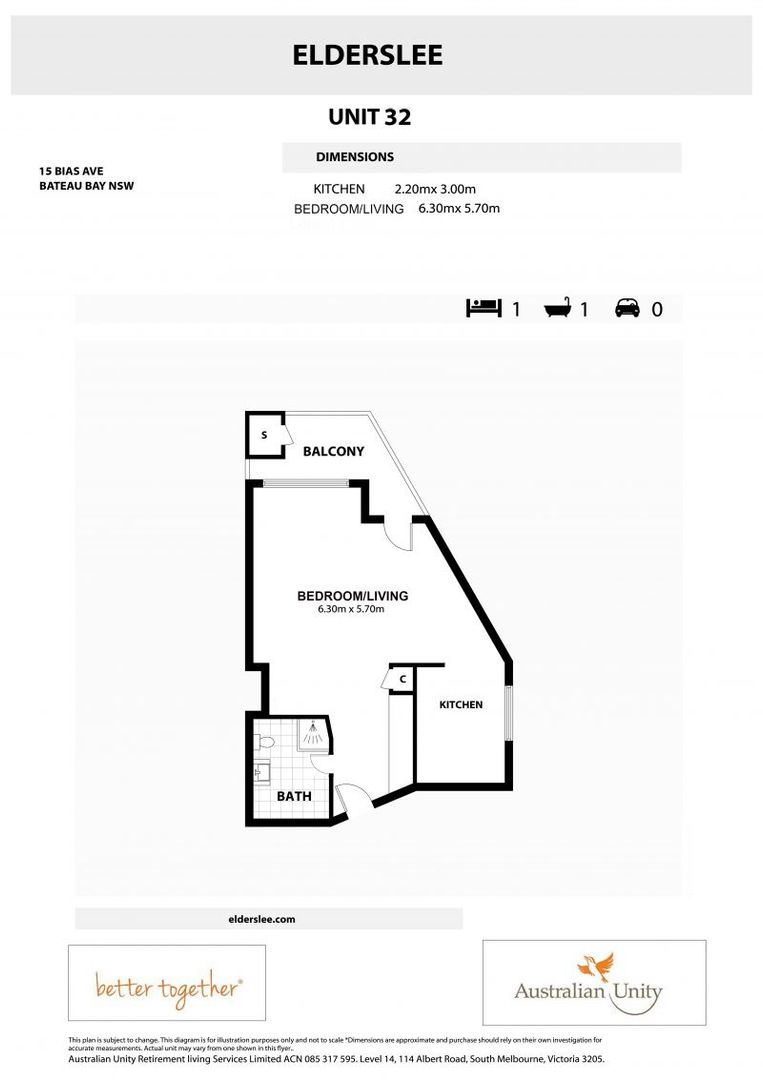 Over 55's - Upper Level Light Filled Studio