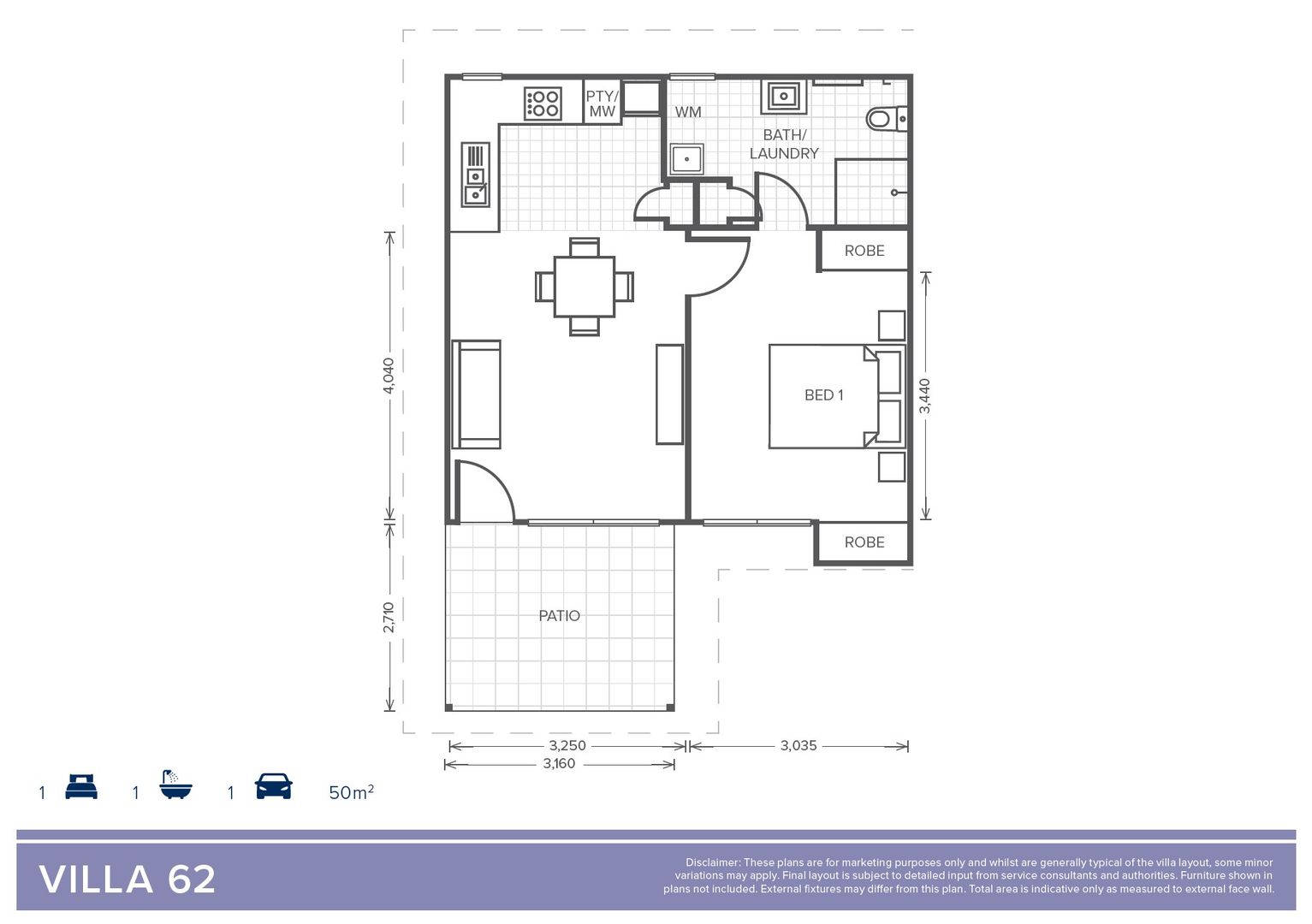 Oak Tree Retirement Village Goodna - DOVE DESIGN - 1 Bedroom + 1 Bathroom