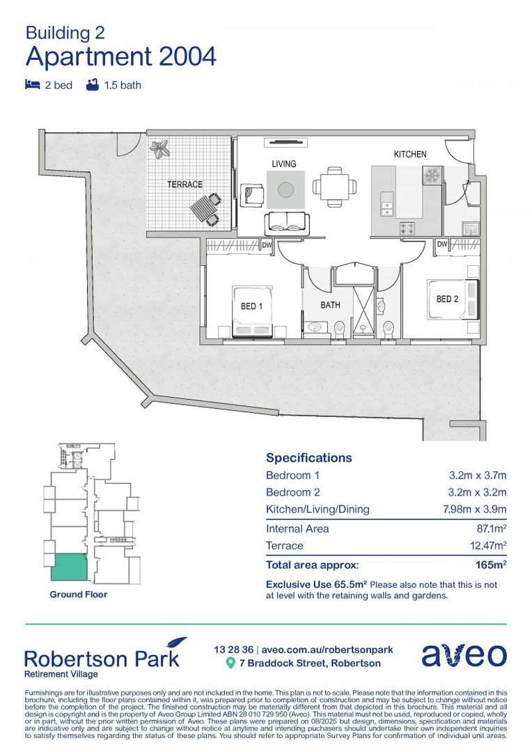 Low-maintenance two-bedroom apartment