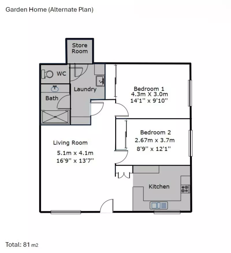 Corner Unit with Courtyard and Vaulted Ceilings