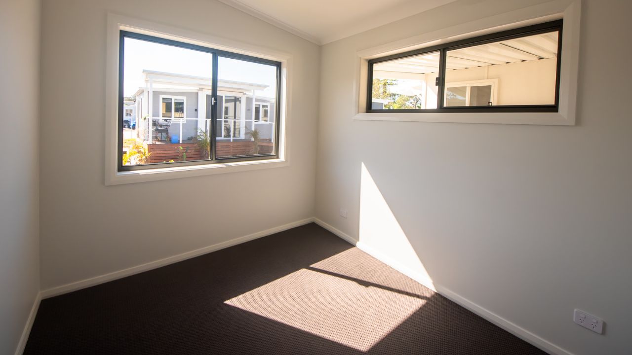 This modern two-bedroom home has been carefully designed for comfort and practicality.