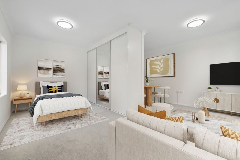 Light-filled apartment with a verdant view